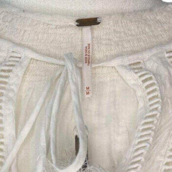 FREE PEOPLE | Pre-Loved Boho Embroidered Cream Tunic Top – Size M - GWP - Picture 8 of 9